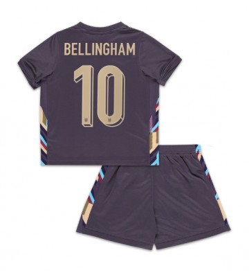 England Jude Bellingham #10 Replika Babytøj Udebanesæt Børn EM 2024 Kortærmet (+ Korte bukser)